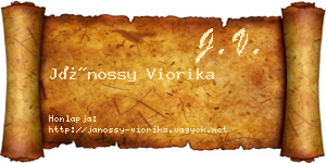 Jánossy Viorika névjegykártya
